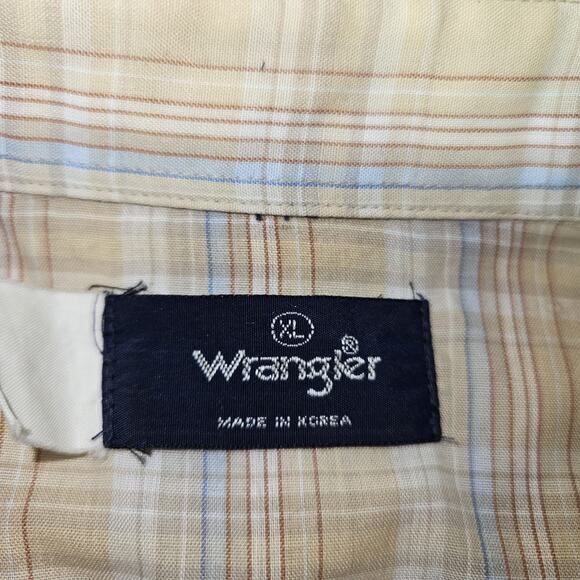 Vtg WRANGLER Shirt Mens SZ XL Western‎ Wear Short Sleeve Pearl Snap - Picture 6 of 6